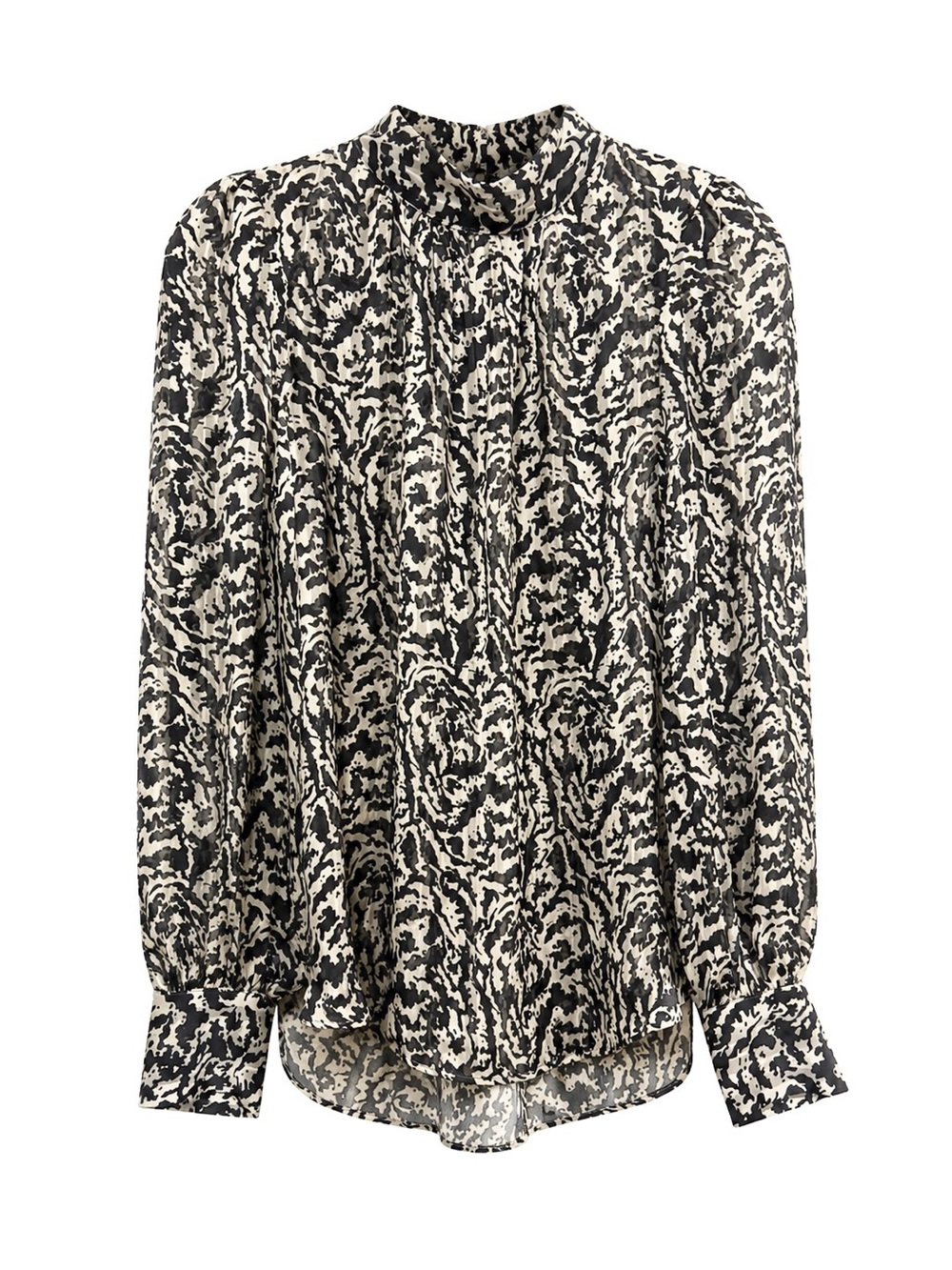 H&M Semi-Sheer Patterned Blouse‎ XS NWT